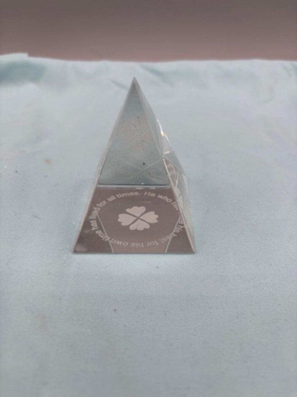 Pyramid Small Crystal Clear Paperweight.